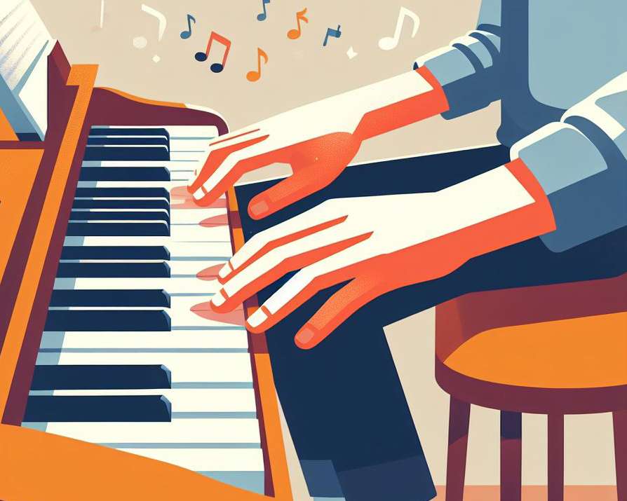 Illustration of hands playing the piano